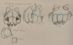 improved sketch of Rynkun's head with miscellaneous doodles