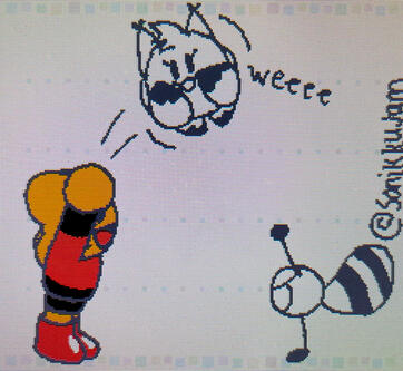 Adorable art of Kanopy and Rynkun playing catch with Rynkun's head, drawn by Sonikkujam127!