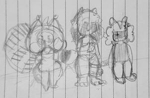 Sketch of friends' OCs