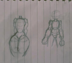 practice sketches of bodies