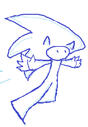 Crudnik in a Sonic costume