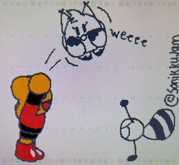 Adorable art of Kanopy and Rynkun playing catch with Rynkun's head, drawn by Sonikkujam127!