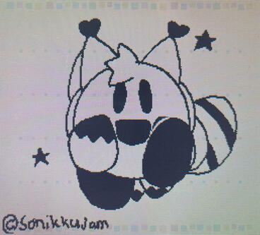 "It seems like Kirby ate Rynkun." art of Kirby's tanuki copy ability based on Rynkun, by Sonikkujam127!