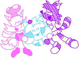 "We're 🩷💙💜 HEROES!!!!!" Edit of Sketchykun's Art now featuring Rosie (oc by Rosie) (Right)!!! by Sketchykun