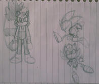 practice sketches of tangle and sonic